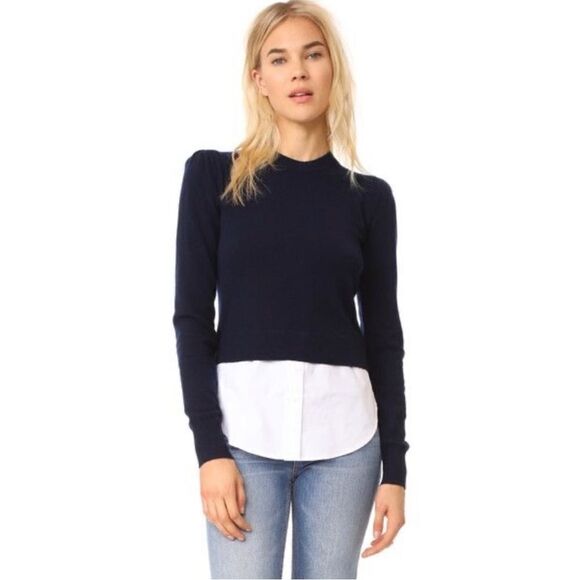 Veronica Beard Jensen Puff Sleeve Cashmere Tunic Sweater Size XS/S in Burgundy - Picture 2 of 11